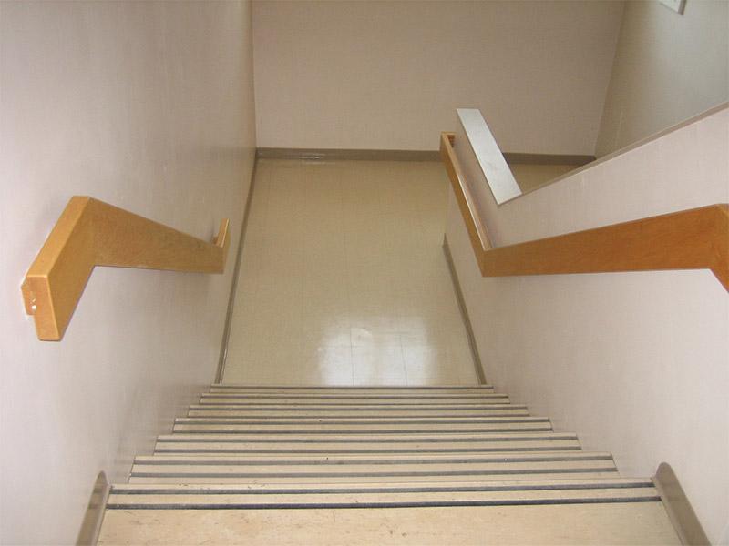 A staircase leading to an education classroom in Pedricktown, NJ