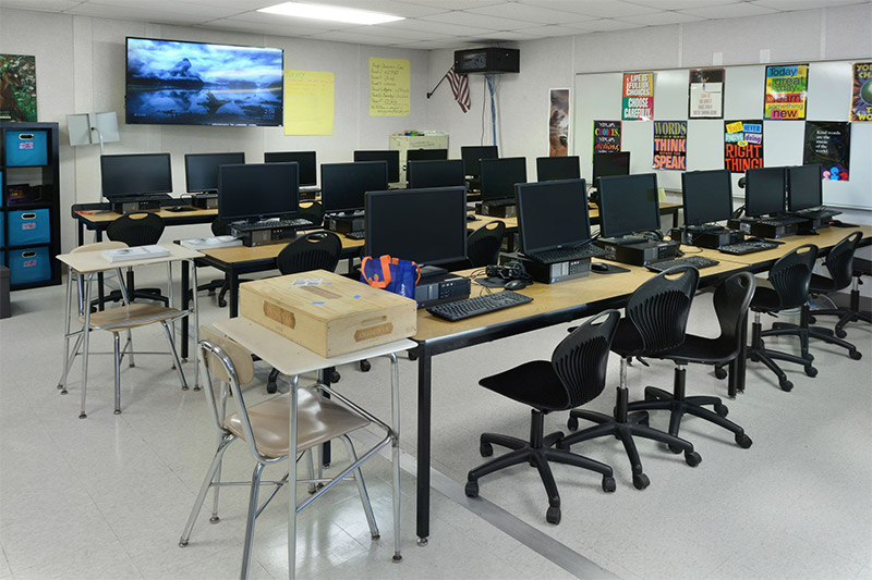 An educational space with computers available at Pedricktown, NJ